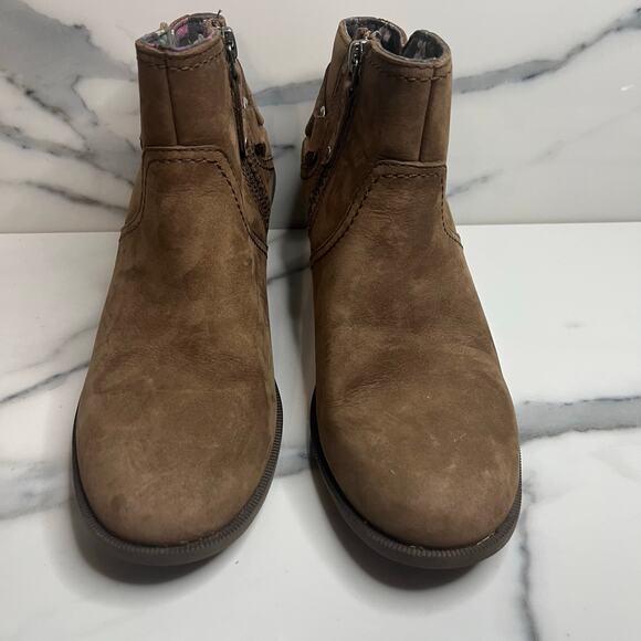 Teva Women's Brown Leather Foxy Ankle Boot Sz 7 Western Boho Festival Side Zip - Picture 2 of 6